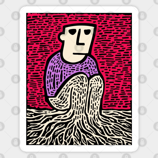 Existential Art - The Feeling of Being Rooted Sticker by TuncGK